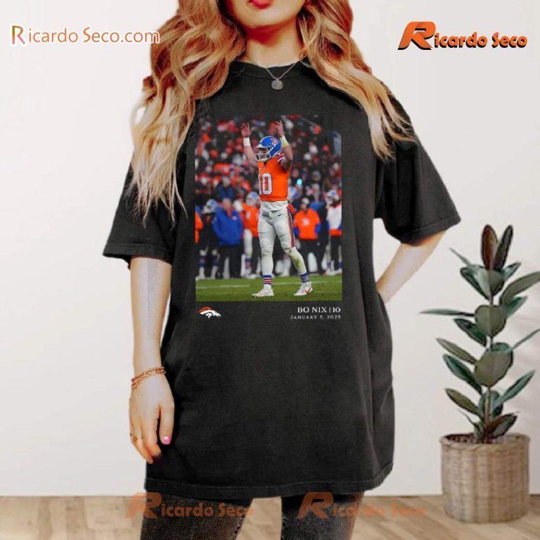 Bo Nix Denver Broncos NFL Flash Features Week 18 Unisex T-shirt-a 5OSPJUX