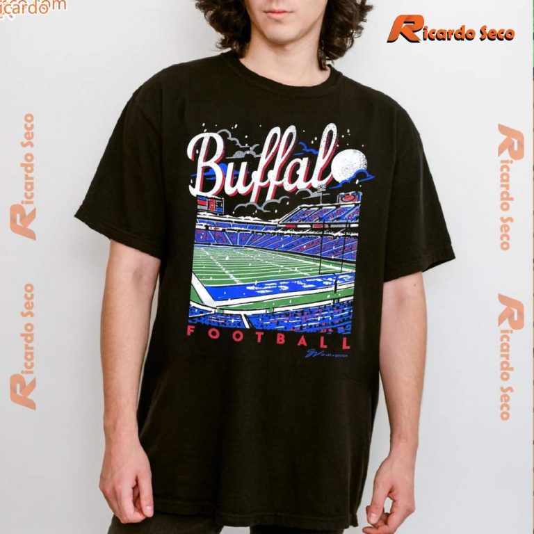 Buffalo Bulls Football Night Scene Unisex T-shirt-a BqWKC2G