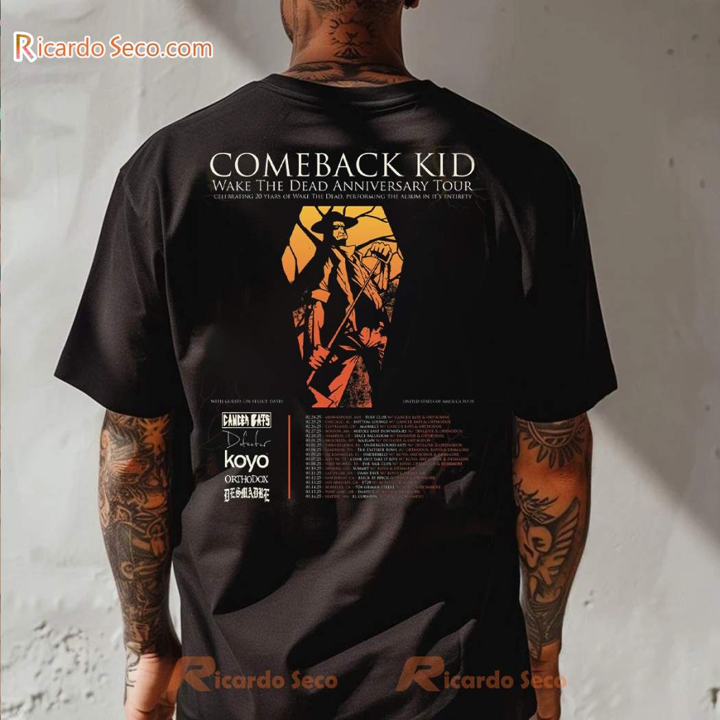 Comeback Kid Wake The Dead Anniversary Tour Classic Men Shirt-c 4I0gDW1
