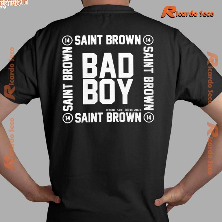 Detroit Lions Bad Boy Saint Brown Graphic Classic Men Shirt-b tQkEObj