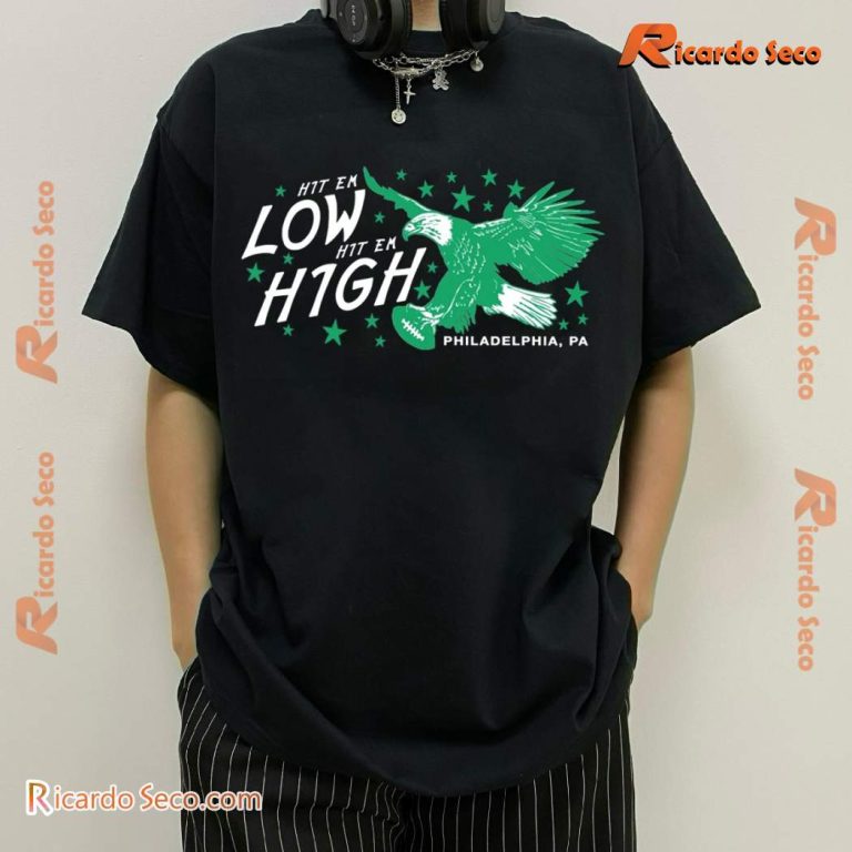 Hit 'Em Low Hit 'Em High Philadelphia Classic Men Shirt DQrCPg4