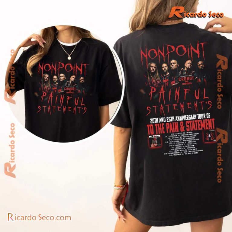 Nonpoint Painful Statement's 20th And 25th Anniversary Tour Classic Men Shirt 2ydS9Pp