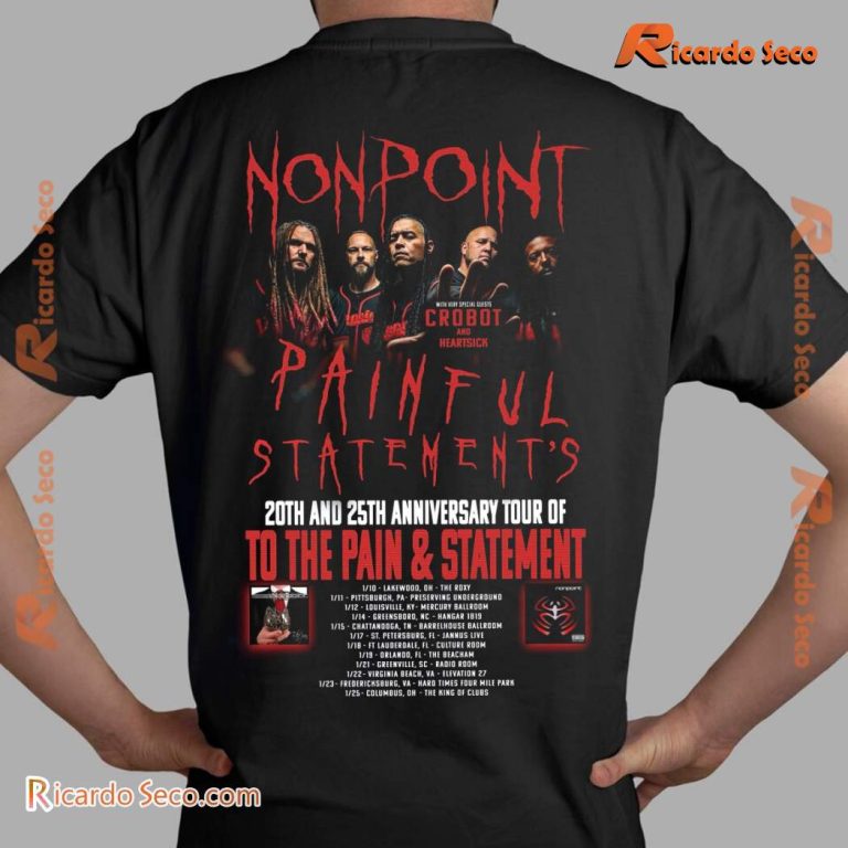 Nonpoint Painful Statement's 20th And 25th Anniversary Tour Classic Men Shirt-x Obe0pdM