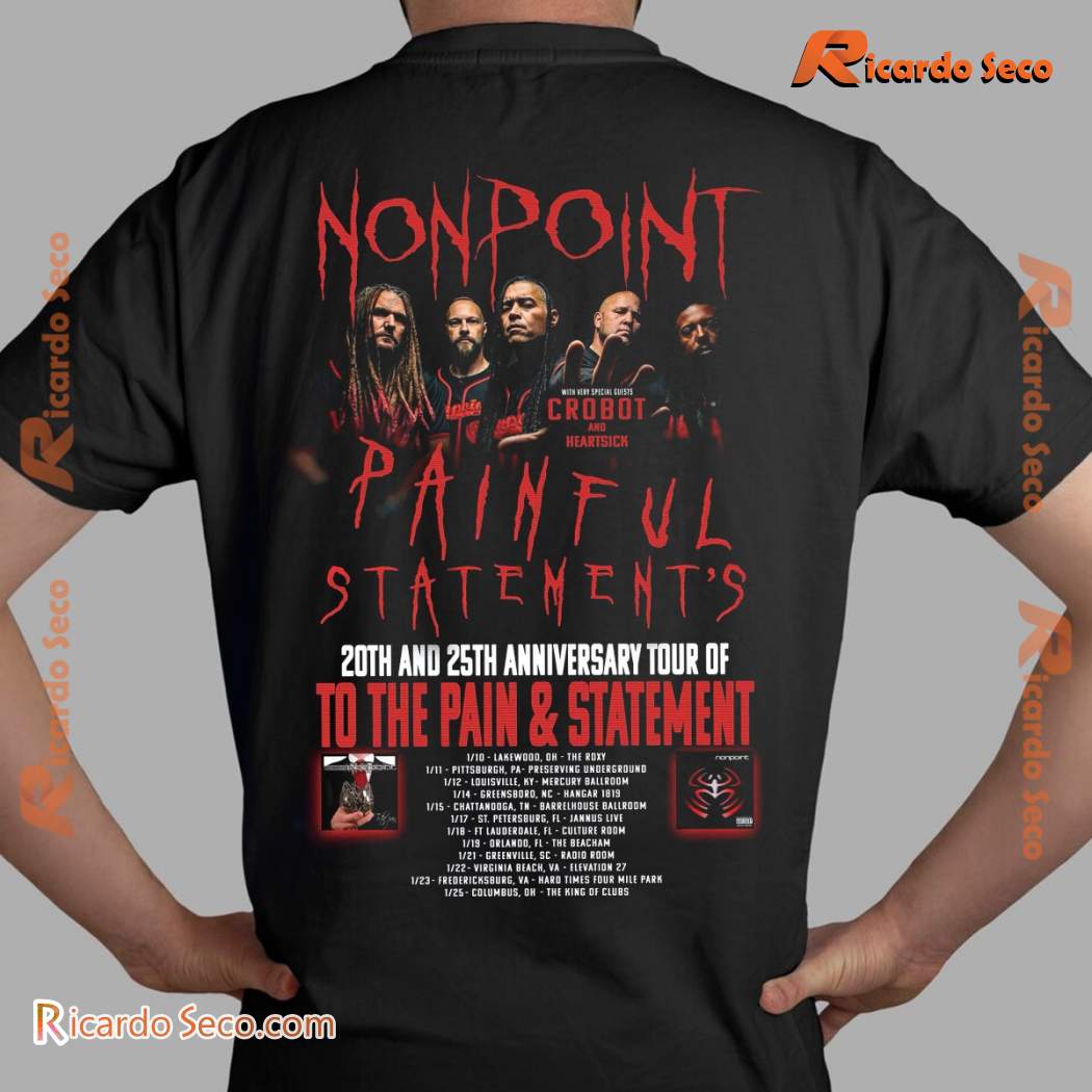 Nonpoint Painful Statement's 20th And 25th Anniversary Tour Classic Men Shirt-x Obe0pdM