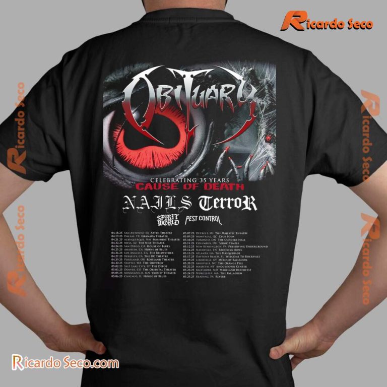 Obituary Cause Of Death 35th Anniversary Tour 2025 Classic Men Shirt-b M68QnU4