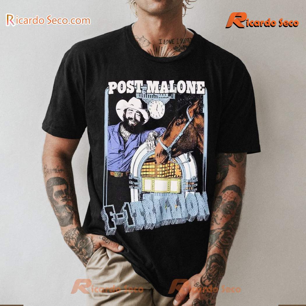 Post Malone F-1 Trillion Jukebox Horse Classic Men Shirt qkE58Yb