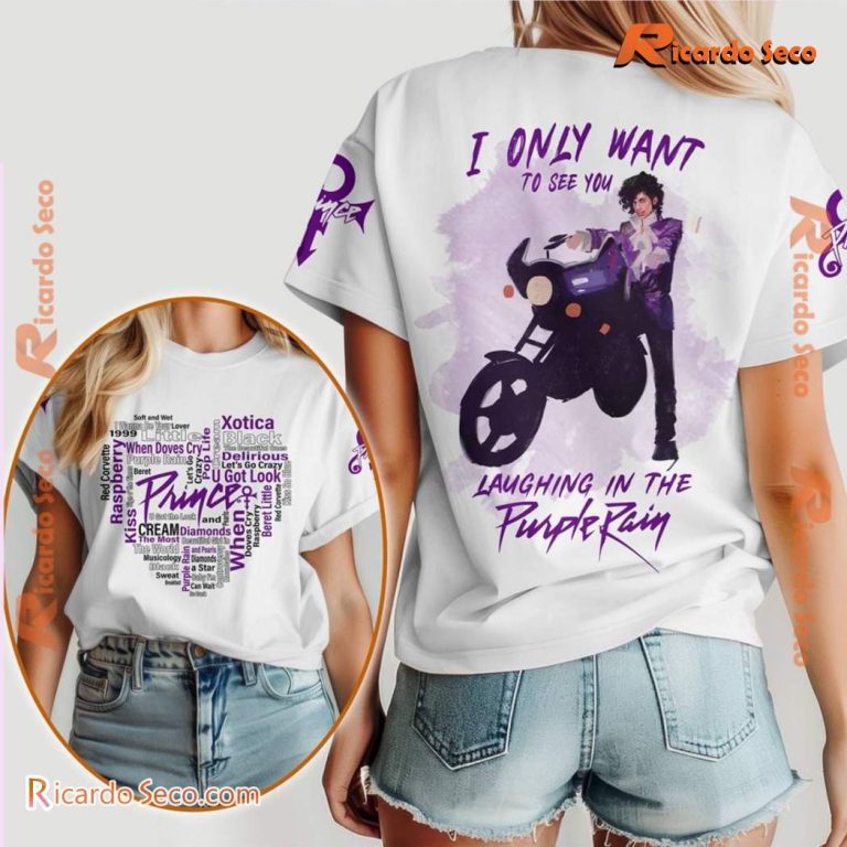 Prince I Only Want To See You Laughing In The Purple Rain Classic Men Shirt OD8kQxJ