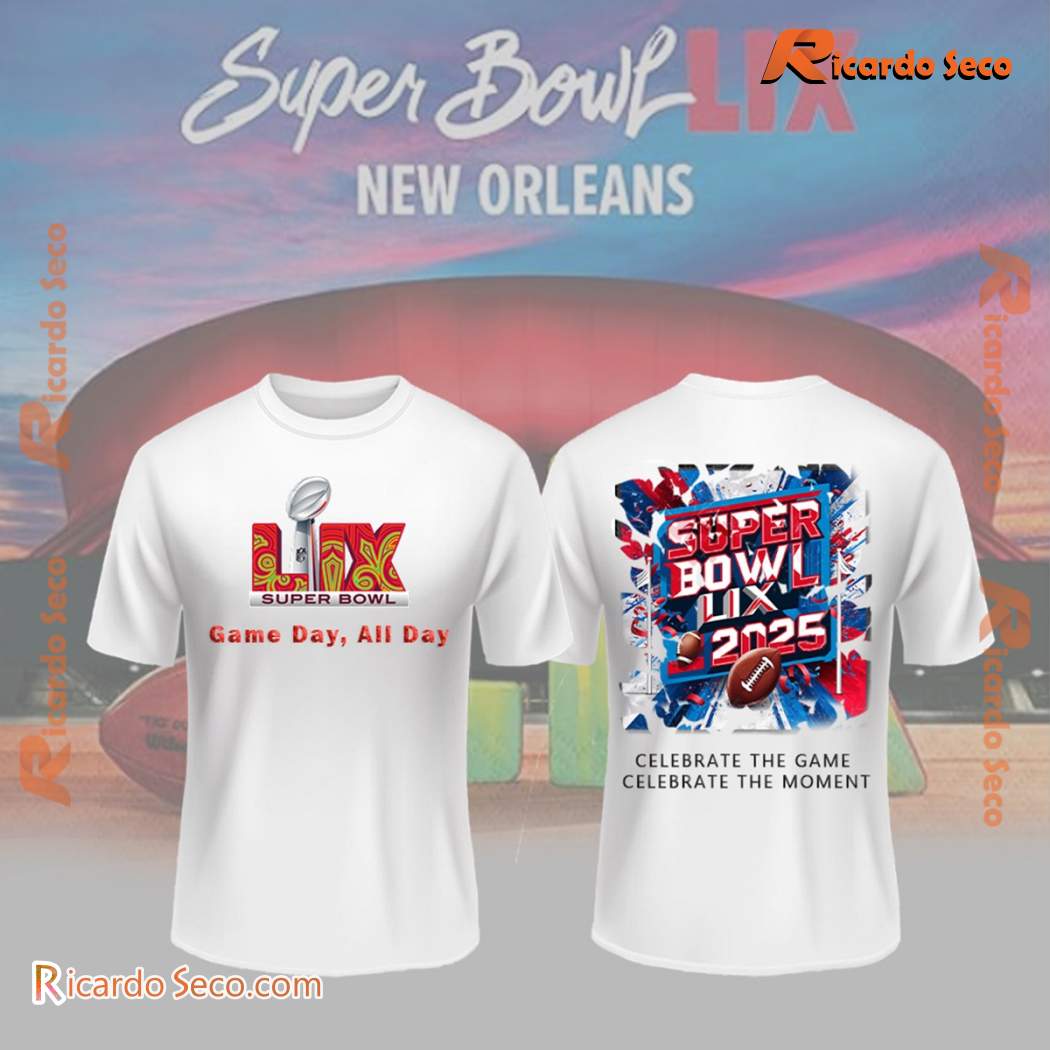 Super Bowl Lix 2025 Celebrate The Game Celebrate The Moment Unisex T-shirt JuWmNLB