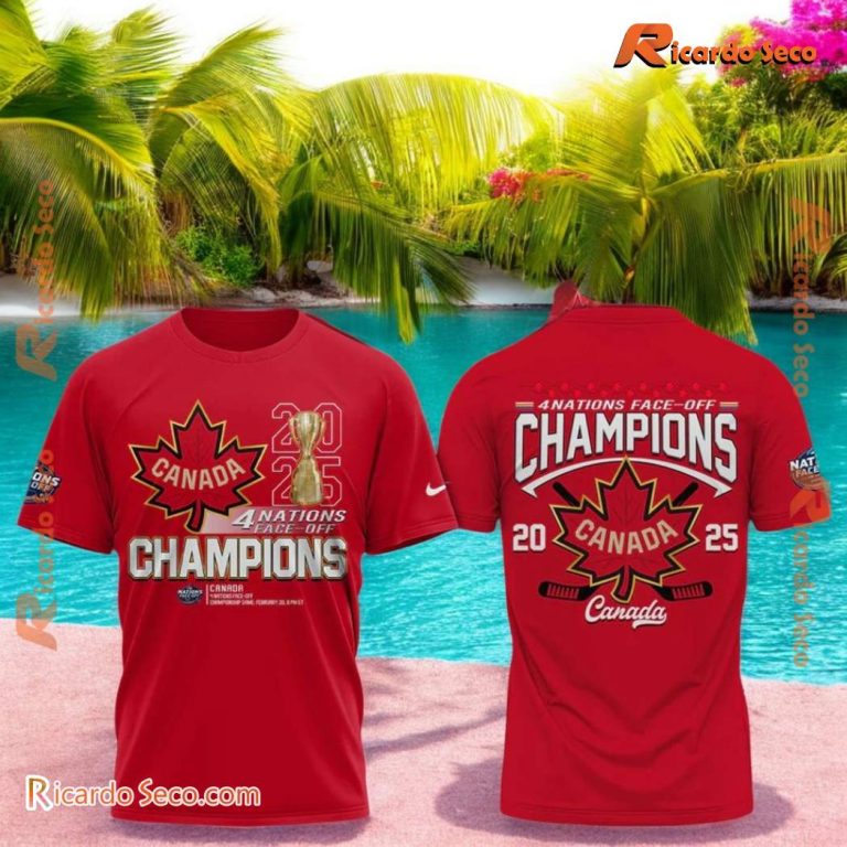 Canada 4 Nations Face Off Champions 2025 T-shirt DJq8rNs