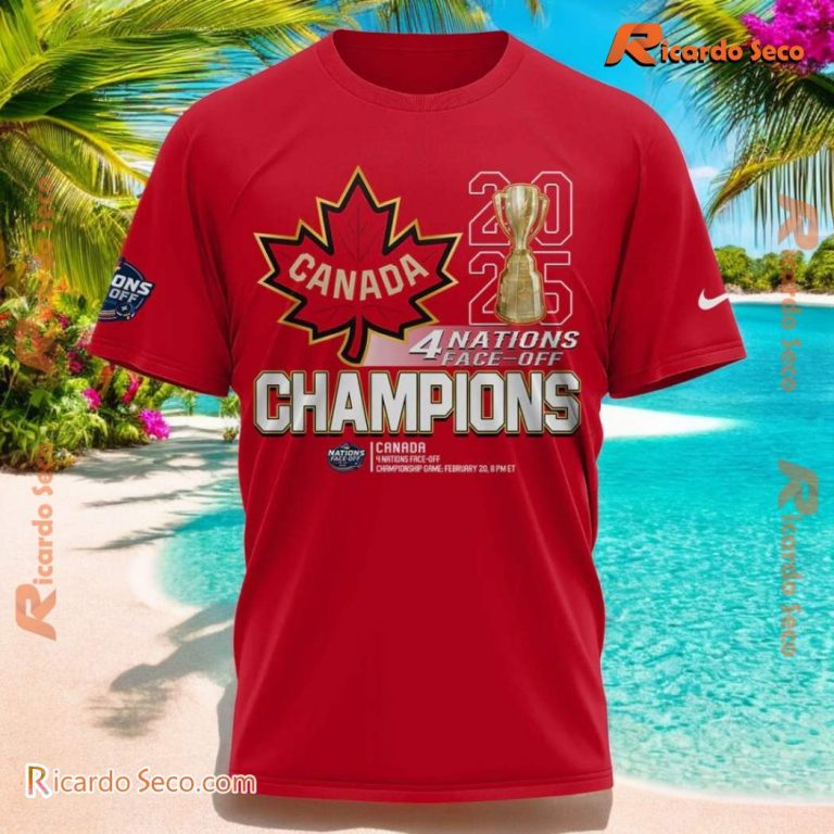 Canada 4 Nations Face Off Champions 2025 T-shirt-a gyrd1s6