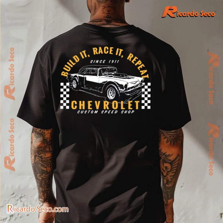 Chevrolet Build It, Race It, Repeat Custom Speed Shop Classic Men Shirt 2tBZ5aC