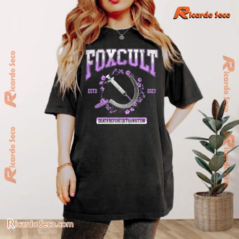 Foxcult Death Before Detransition Estd 2023 T-shirt-b D9QikcR