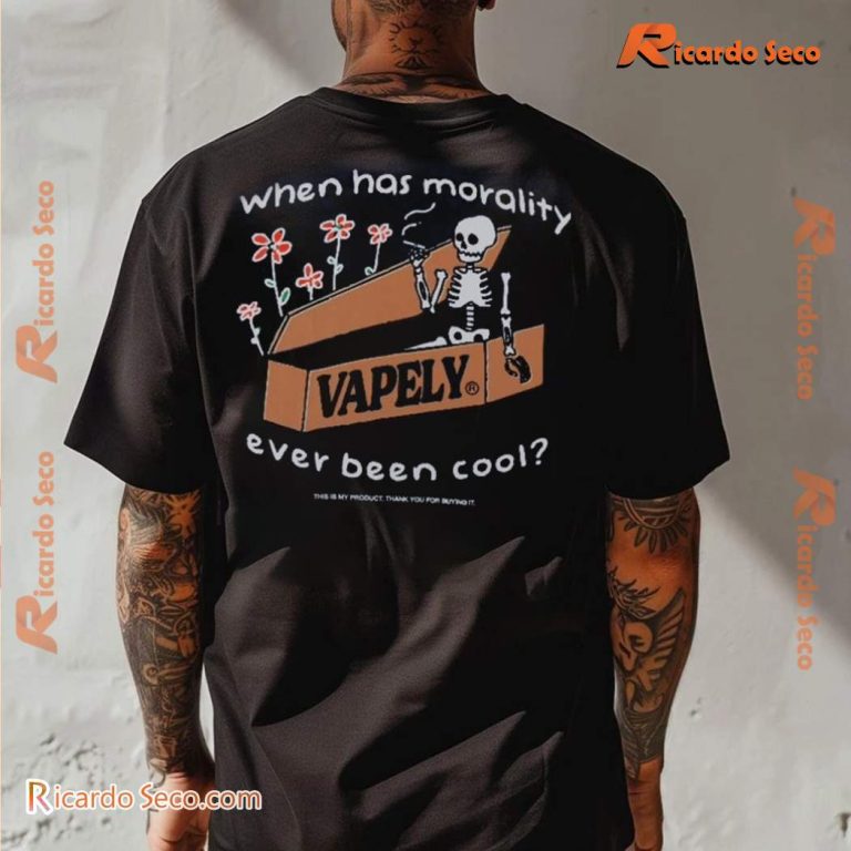 Skeleton When Has Morality Ever Been Cool Graphic Classic Men Shirt vp9jrZd