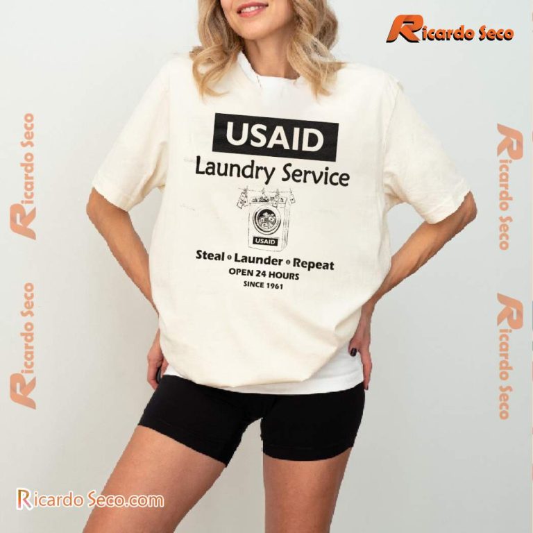 USAID Laundry Service Steal Launder Repeat Classic Men Shirt-b 3FOID8b