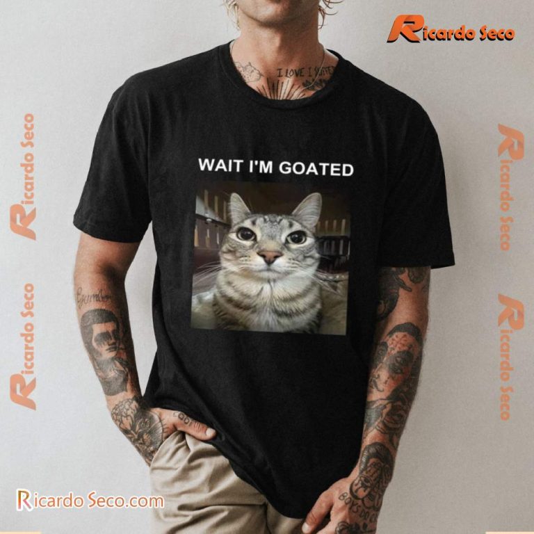 Wait I'm Goated Cat Funny Graphic Classic Men Shirt-a gYPFi5A