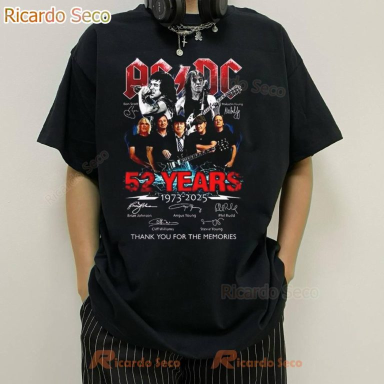 ACDC PWR UP 52 Years Anniversary 1973-2025 T-shirt-b N4Ku2QS