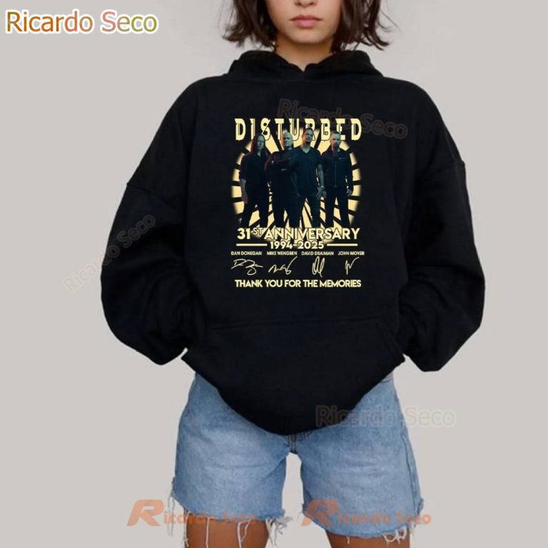 Disturbed 31 Years Anniversary 1994-2025 Signatures T-shirt-a hYPpVcr