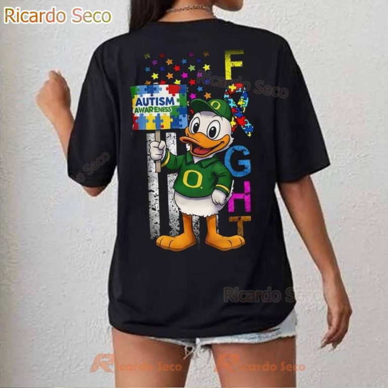 Donald Duck X Oregon Ducks Autism Awareness T-shirt-b W0TkvI6