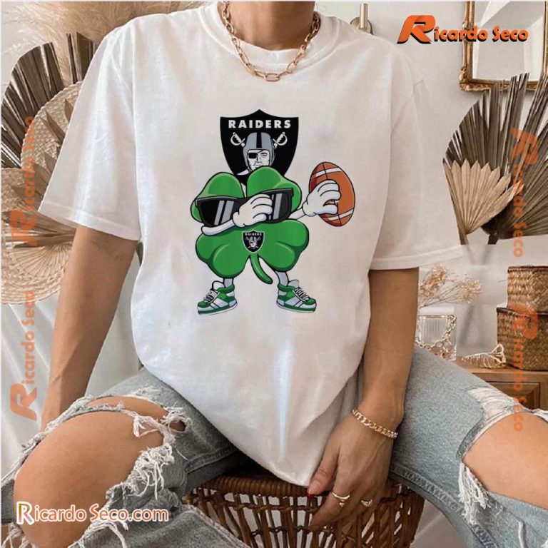 Las Vegas Raiders Dabbing Shamrock St Patricks Day 2025 T-shirt-a BAfkx46