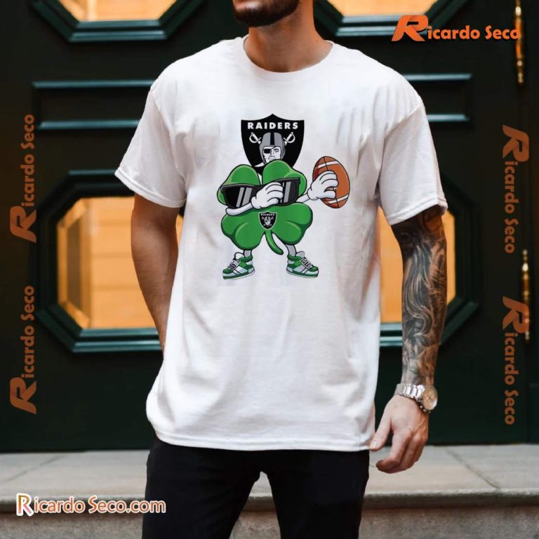 Las Vegas Raiders Dabbing Shamrock St Patricks Day 2025 T-shirt-b ToKdsjC