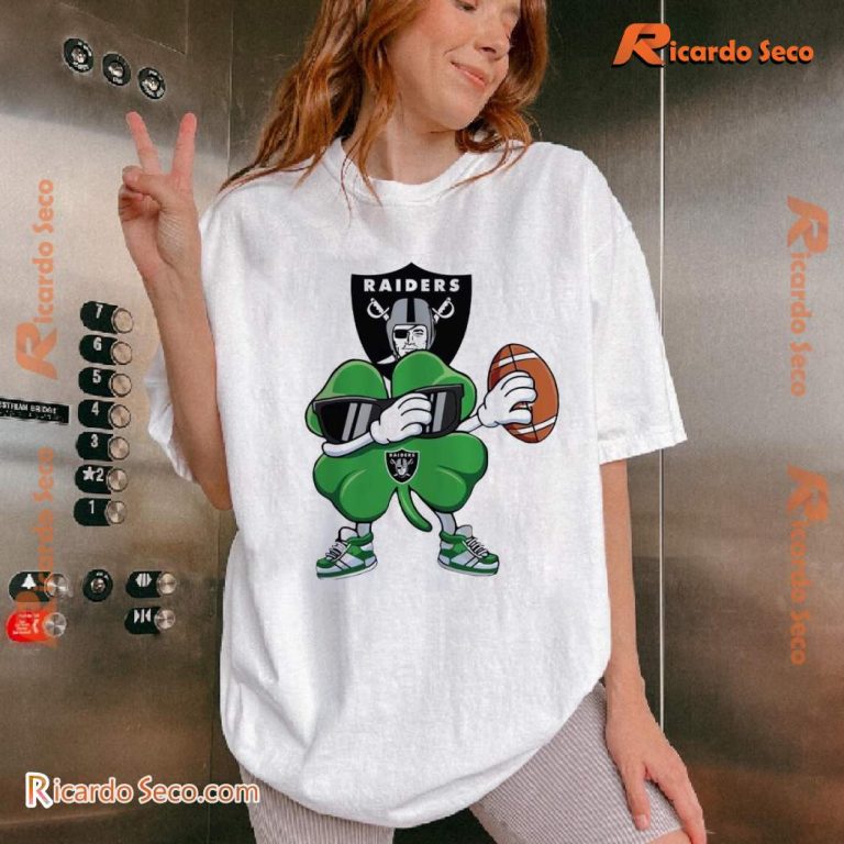 Las Vegas Raiders Dabbing Shamrock St Patricks Day 2025 T-shirt 6neDmSr