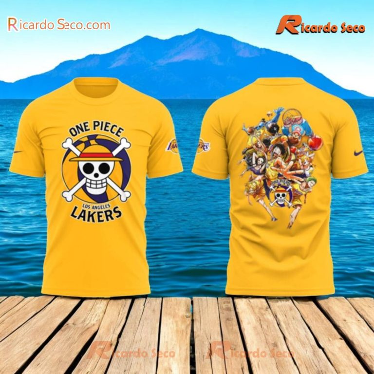 Los Angeles Lakers X One Piece Night Collab Basketball Anime T-shirt fmtBjR1