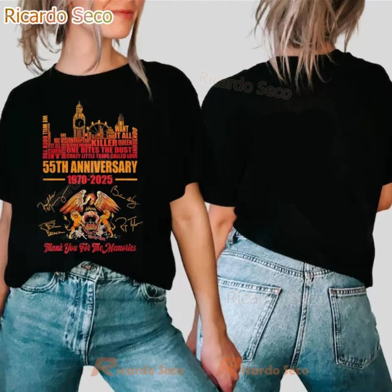 Queen 1970-2025 55th Anniversary T-shirt FxNXazU