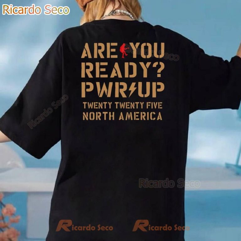 ACDC Are You Ready Football Helmet PWR UP US Tour Twenty Twenty Five T-Shirt-b v4hzagn