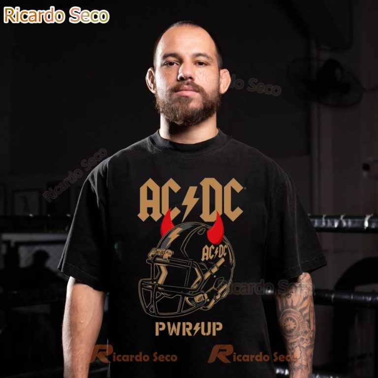 ACDC Are You Ready Football Helmet PWR UP US Tour Twenty Twenty Five T-Shirt VNfbeP3