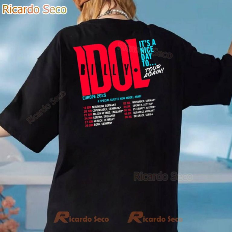 Billy Idol It's A Nice Day To... Tour Again Europe 2025 Tour T-shirt-b y2rP6QK
