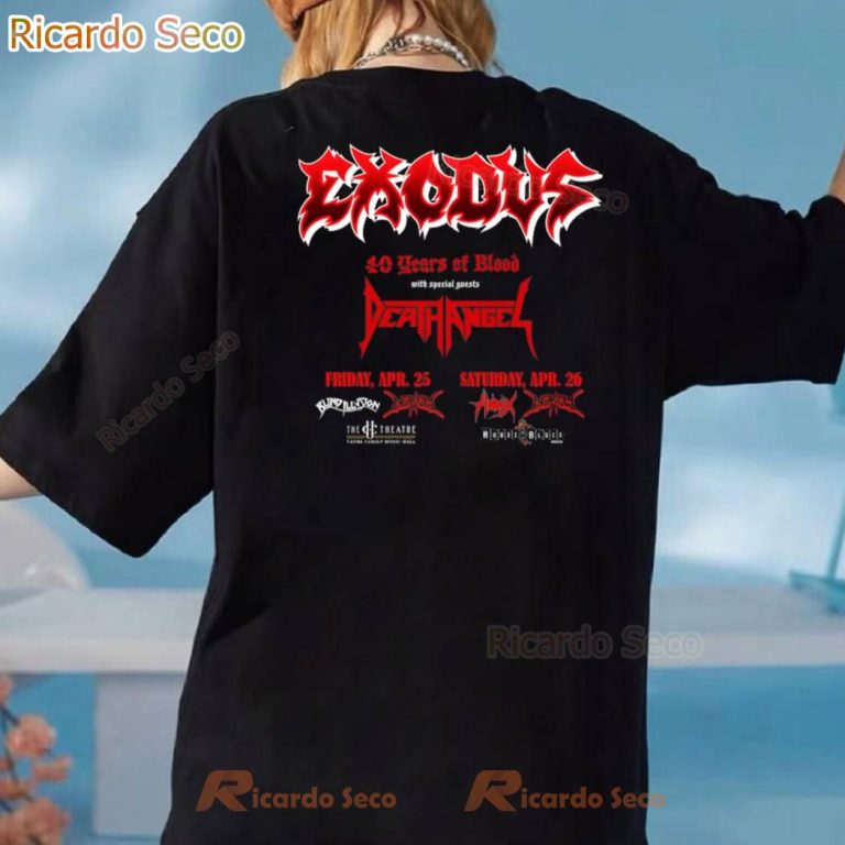 Exodus 40 Years Of Blood Tour 2025 T-shirt-b Z9e7G0p