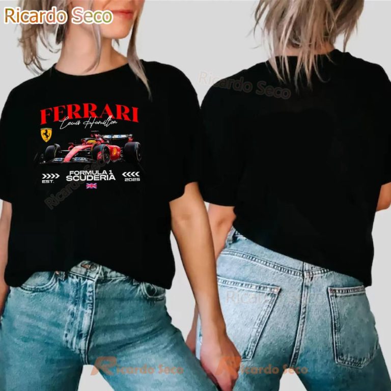 Ferrari Lewis Hamilton Formula 1 Scuderia 2025 T-shirt-a UK1vR58