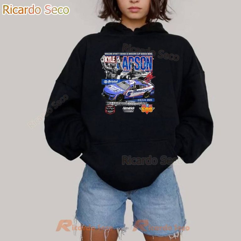 Kyle Larson 2025 Dual Car Bristol 1 Race Win T-shirt-b v6iFAaV