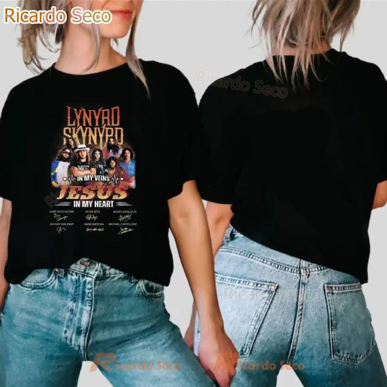 Lynyrd Skynyrd In My Veins Jesus In My Heart T-shirt-a 4EYh6n1