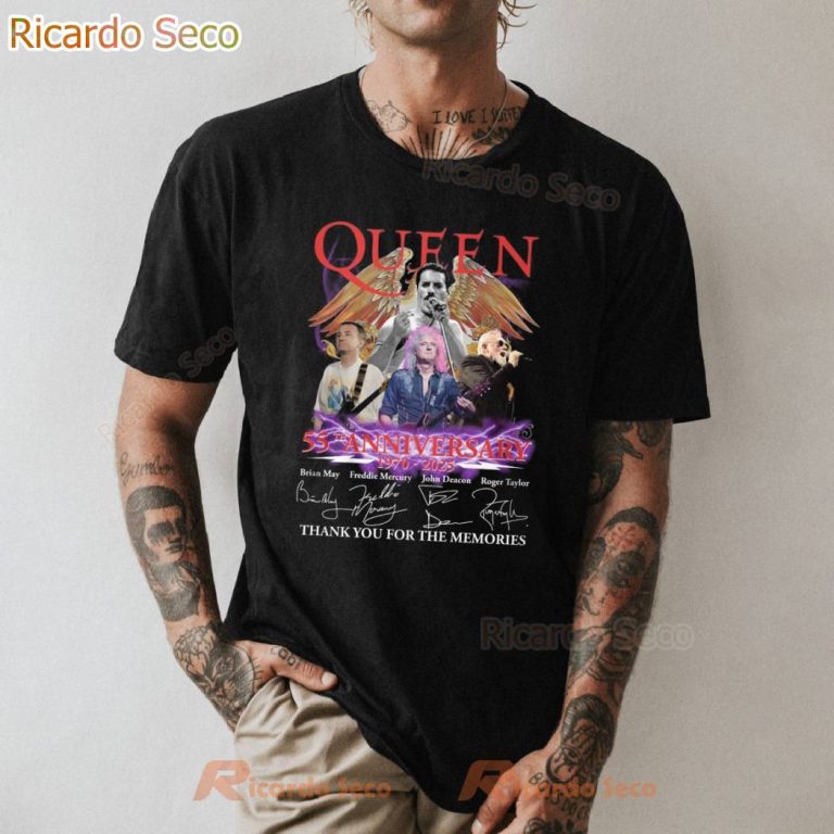 Queen 55th Anniversary 1970-2025 Signature T-shirt L9CHZzj
