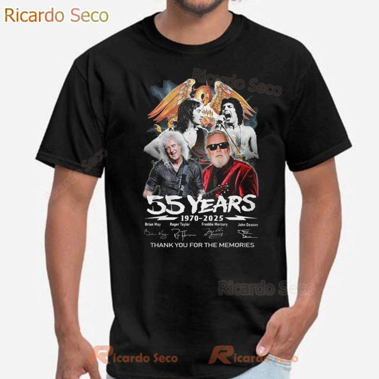 Queen Band 55 Years Of 1970-2025 T-shirt-a tEbh8dq