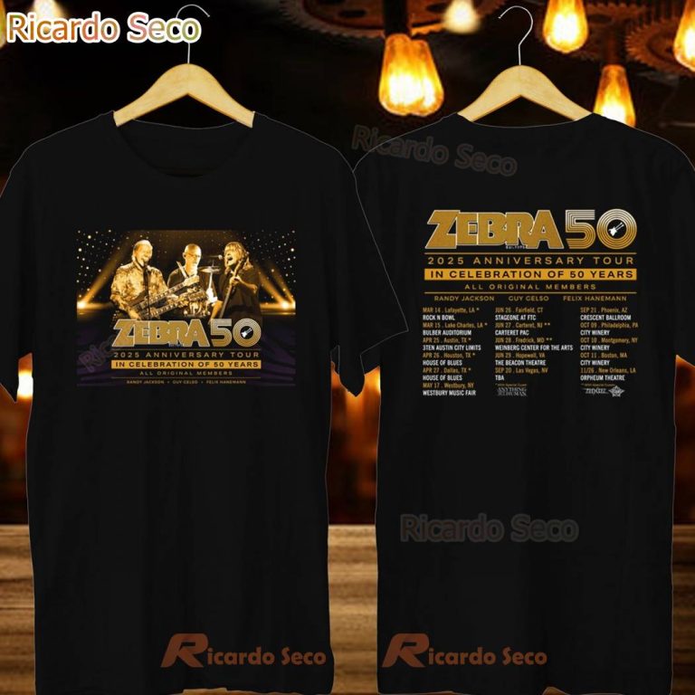 Zebra Celebration 50 Years Anniversary Tour 2025 T-shirt o4pyKFx