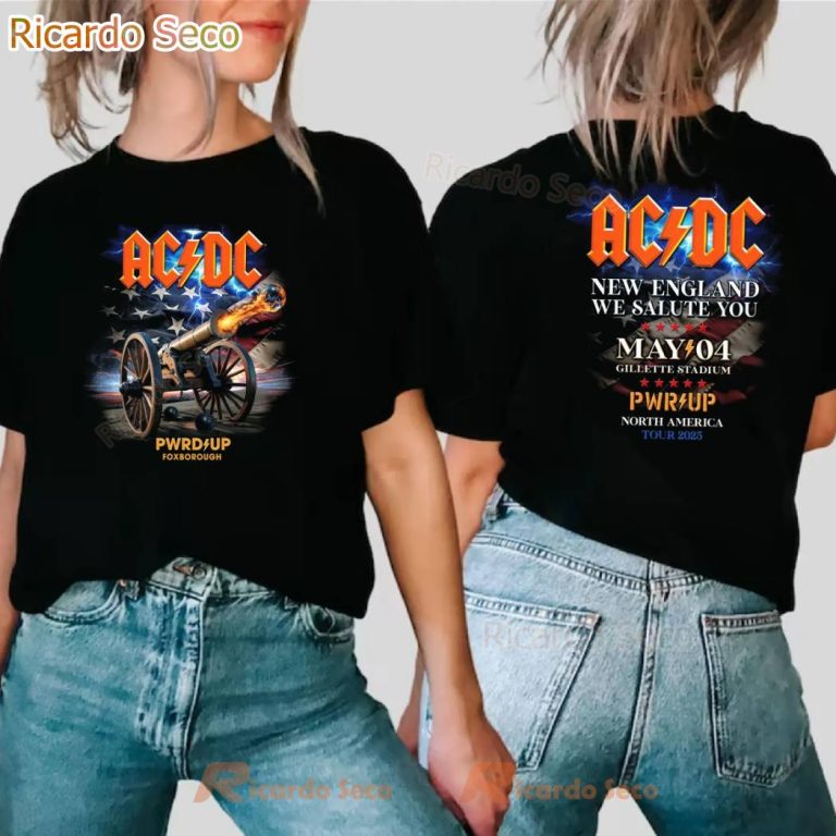 Acdc Foxborough Pwr Up Tour 2025 New England We Salute You T-shirt tM0KmjH