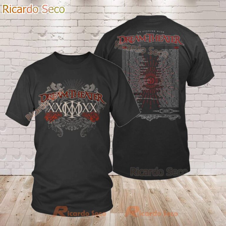 An Evening With Dream Theater 40th Anniversary Rose Crest Tour T-shirt Vquszga