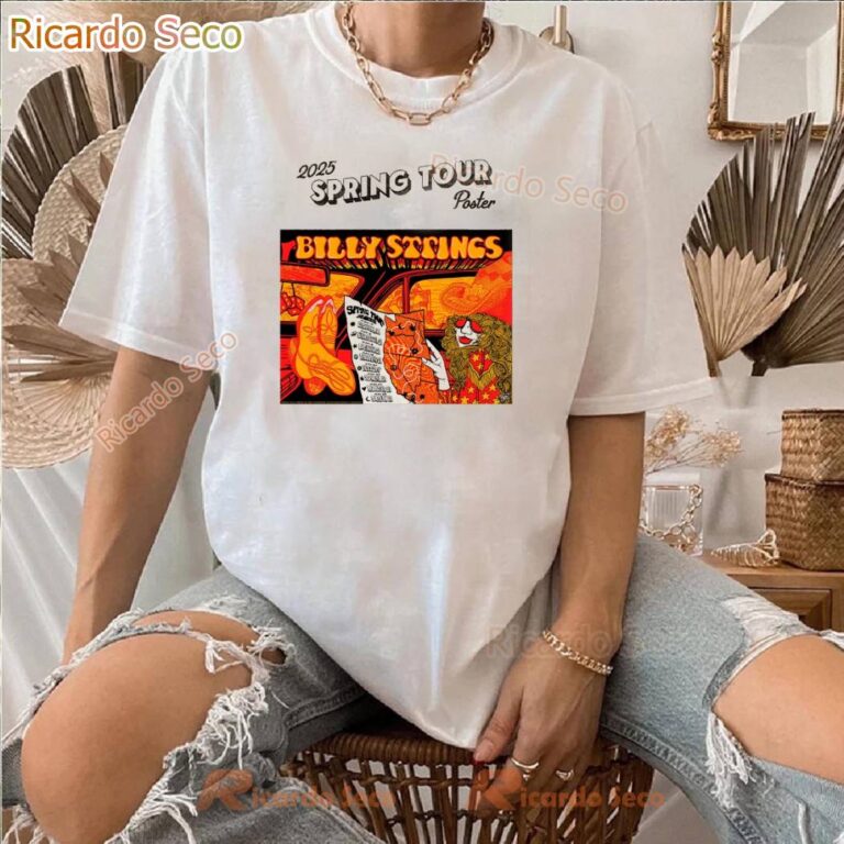 Billy Strings 2025 Spring Tour Poster T-shirt-c 1mJWdRE