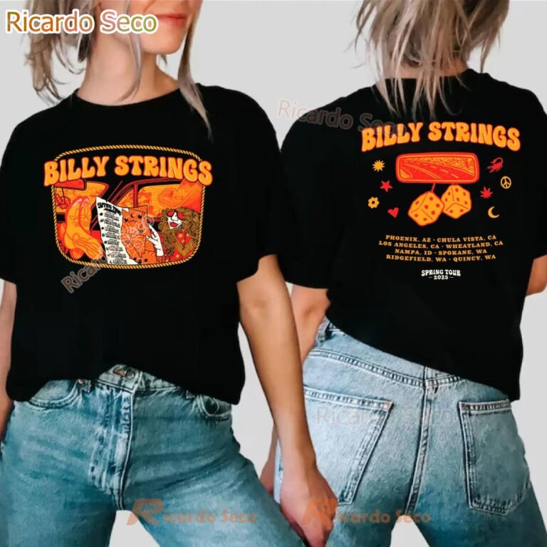 Billy Strings Spring Tour 2025 Outlaw Tour Tee W May Dates Billie Buck T-shirt-a DaYwvUV