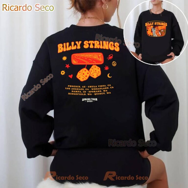 Billy Strings Spring Tour 2025 Outlaw Tour Tee W May Dates Billie Buck T-shirt-b oJ0NB9k