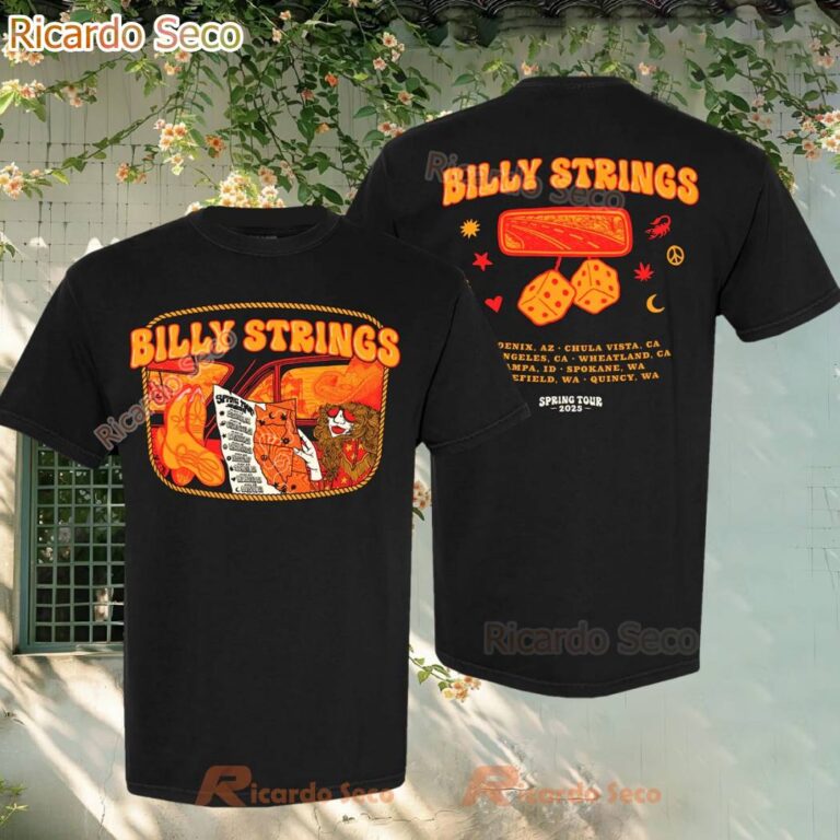 Billy Strings Spring Tour 2025 Outlaw Tour Tee W May Dates Billie Buck T-shirt 50wsdaq