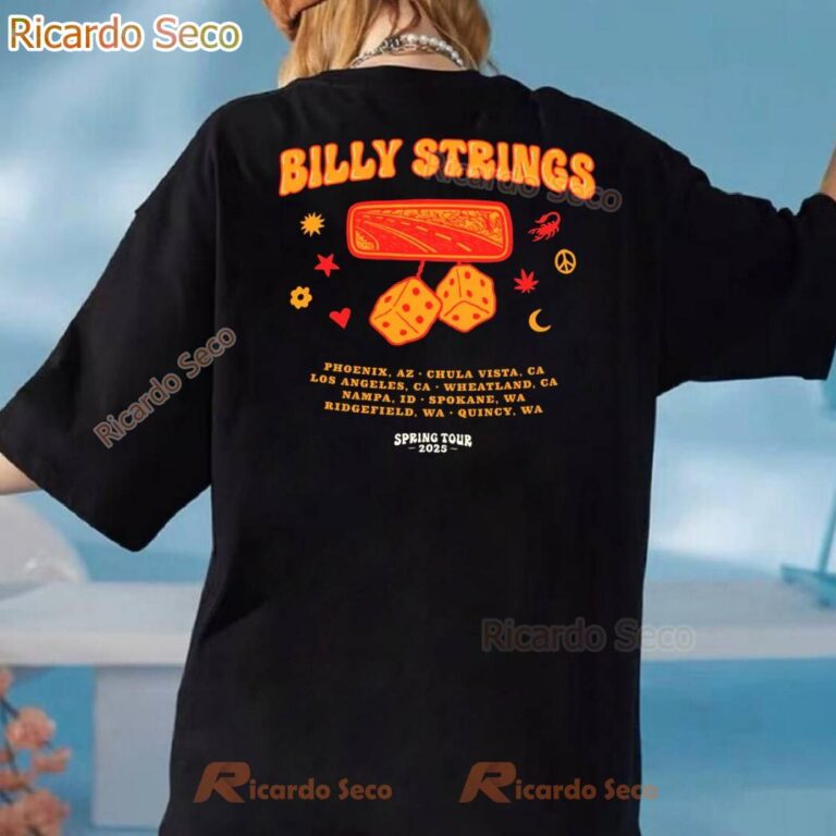 Billy Strings Spring Tour 2025 Outlaw Tour Tee W May Dates Billie Buck T-shirt-y fNrLmSd