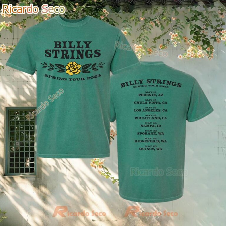 Billy Strings Spring Tour 2025 Yellow Rose Of Texas W May Dates T-shirt j5YLWVk