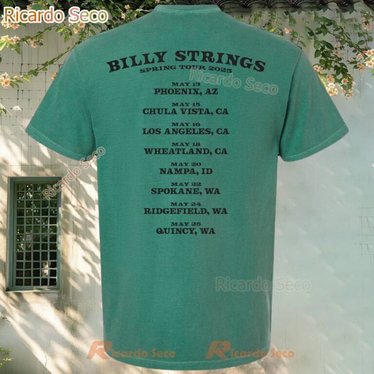 Billy Strings Spring Tour 2025 Yellow Rose Of Texas W May Dates T-shirt-a 1A42ROt
