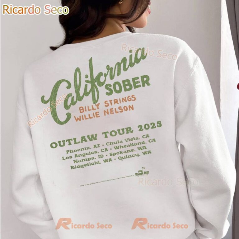 Billy Strings Willie Nelson California Sober Outlaw Tour 2025 T-shirt-x d4F8XEH