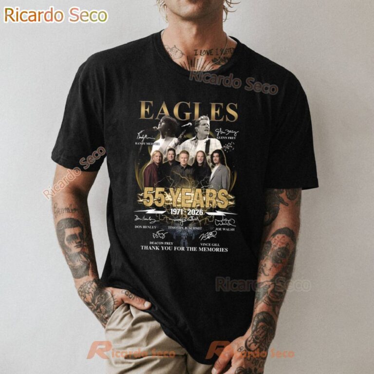 Eagles 55th Anniversaries 1971-2026 Signatures T-shirt dvXxTJa