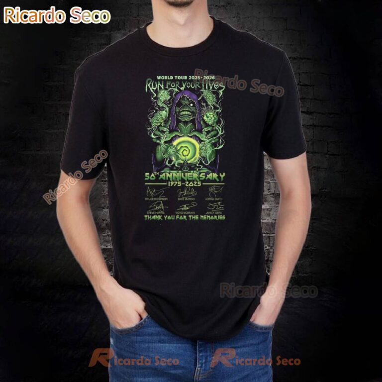 Iron Maiden 50th Anniversary 1975-2025 Run For Your Lives World Tour 2025-2026 T-shirt-b qjIcZvP