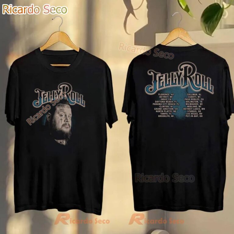 Jelly Roll The Beautiful Broken Great Northern Tour 2025 Blue Portrait Tour T-shirt 2iDG9Pv